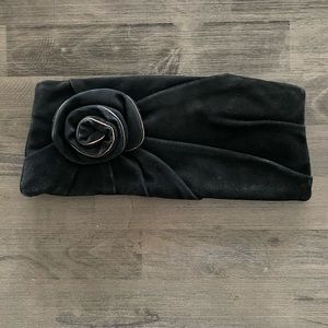 Vintage suede Banana Republic clutch with metallic rosette